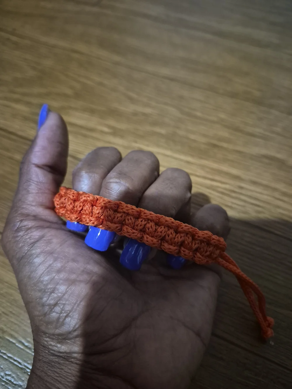 Handmade Orange Crochet Paracord Wrist Bracelet
